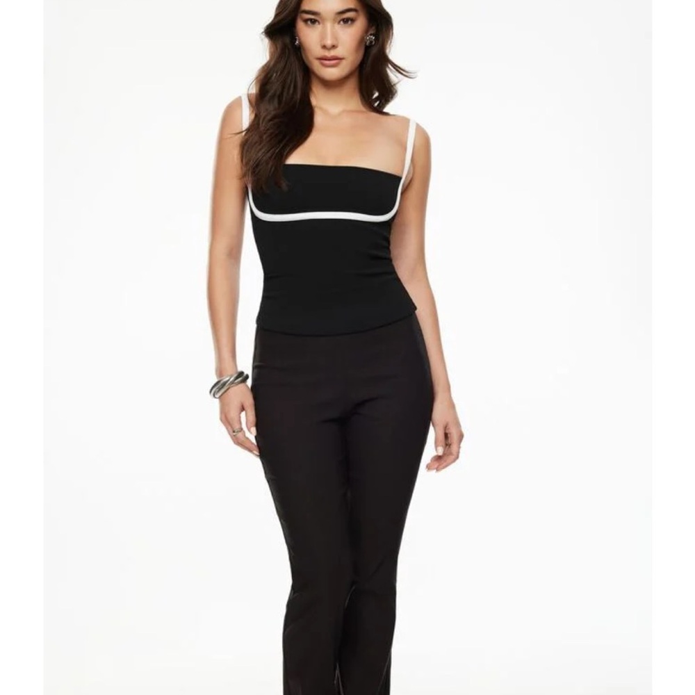 NWT Dynamite missed return window.  Black tank with white pipping. Size L